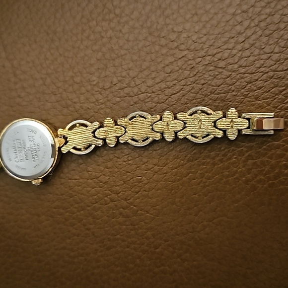 VTG CHRISTIAN BENET 1990s Mother of Pearl Baroque Yellow Cabochon Watch - Picture 10 of 10